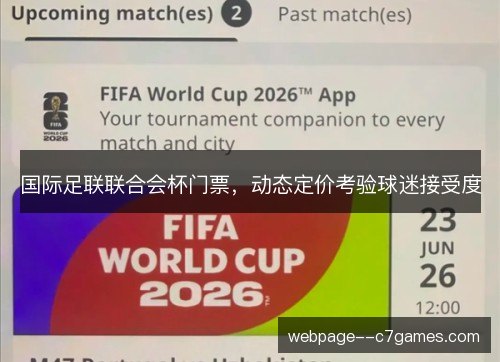国际足联联合会杯门票,动态定价考验球迷接受度 国际足联联合会杯门票,动态定价考验球迷接受度